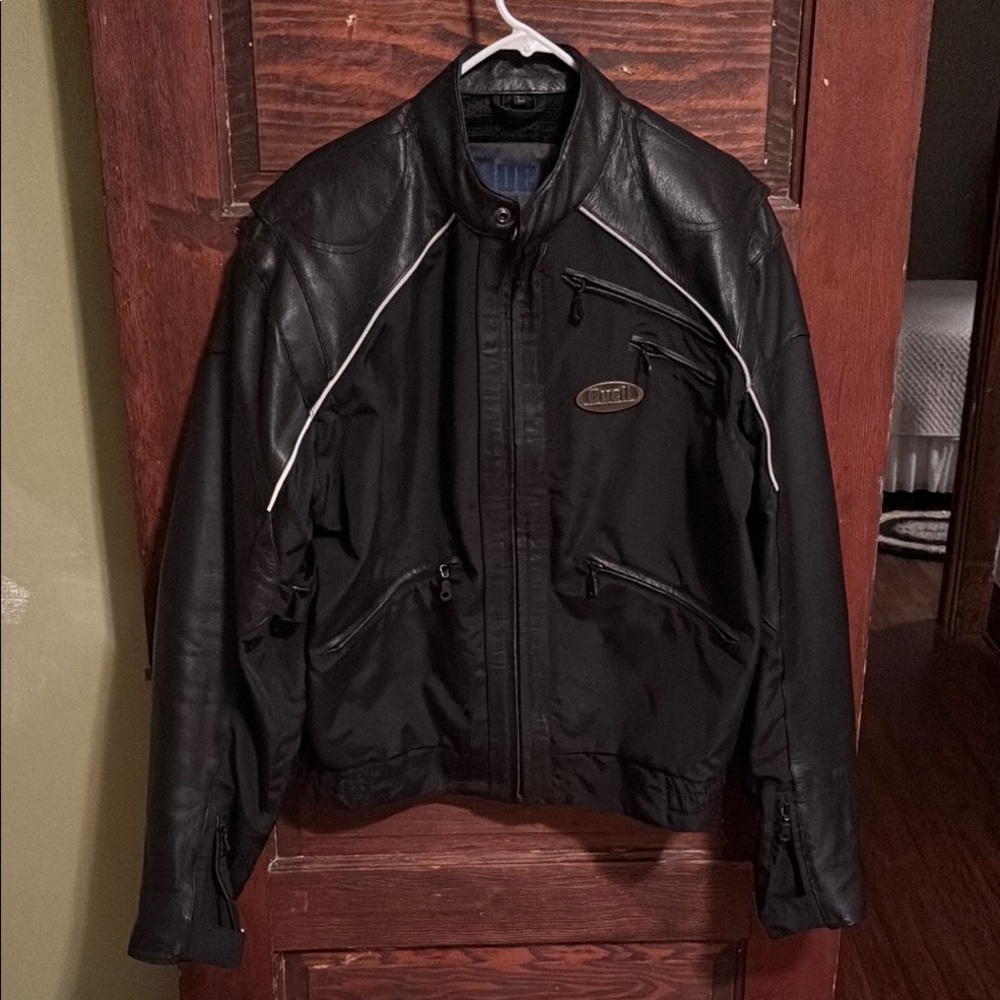 Black Buell American Motorcycles Leather Jacket